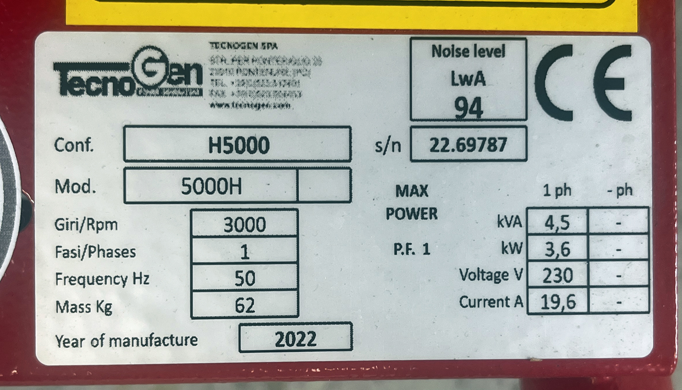 Stromaggregat TecnoGen Honda H5000